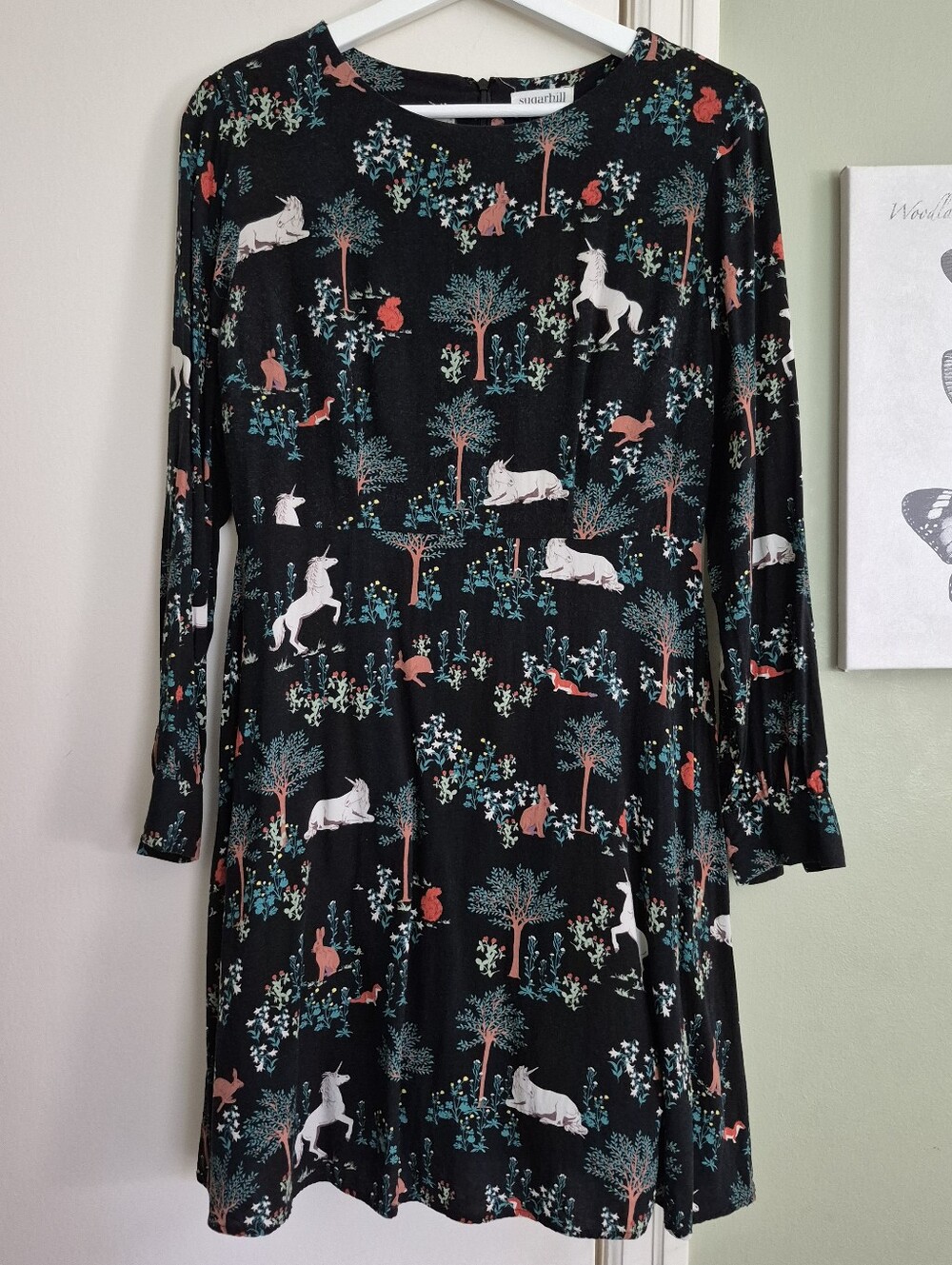 GUC Sugarhill Brighton Dress, Lined, Unicorn Rabbit Squirrel Badger Fits Like S